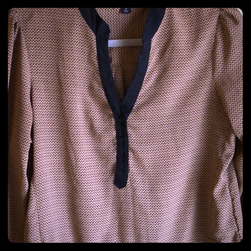 Brown and black top